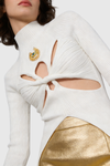 Sabira Twist Cutout Knit Top - White