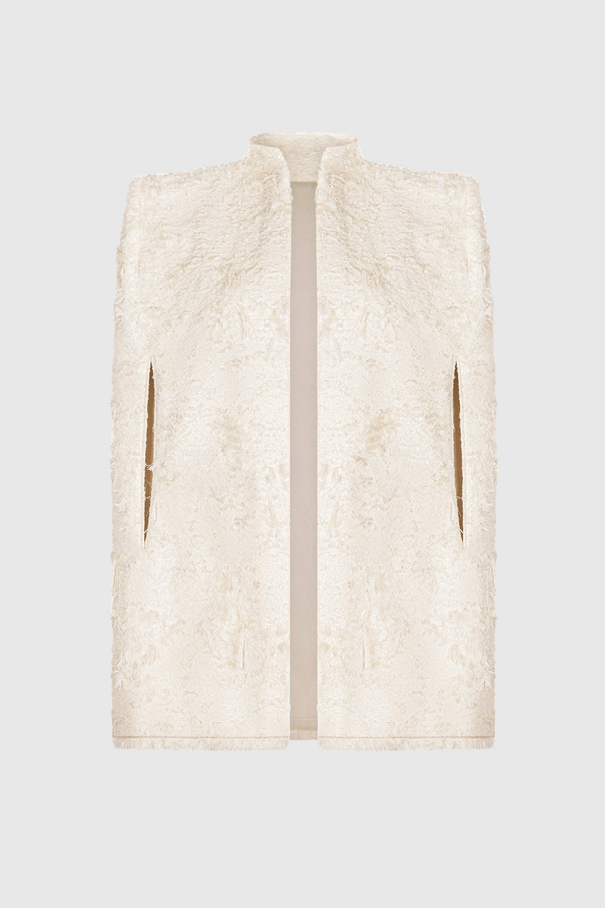 Santos Jacquard Beaded Cape - Beige