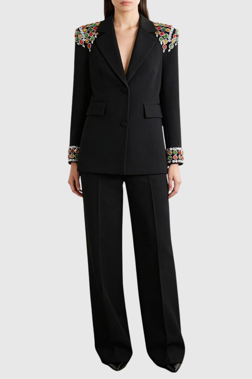 Saorla Rhinestone Embellished Blazer