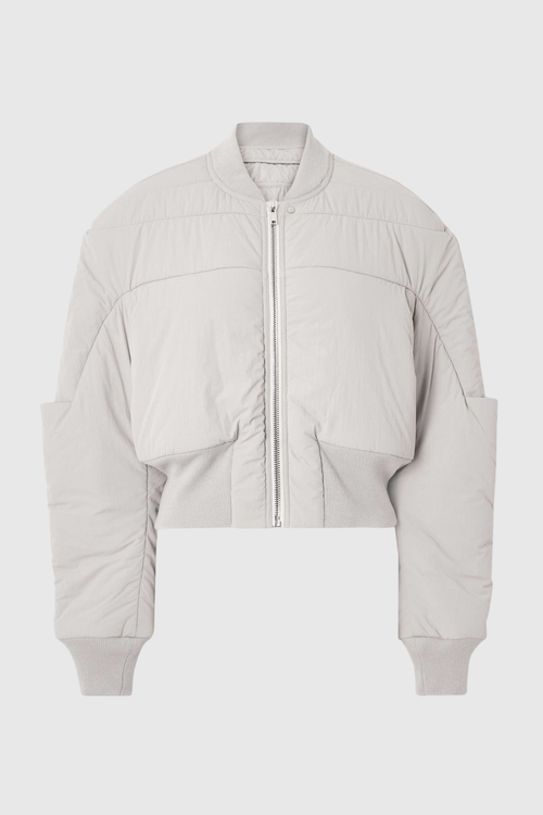 Scoro Cropped Bomber Jacket  - White