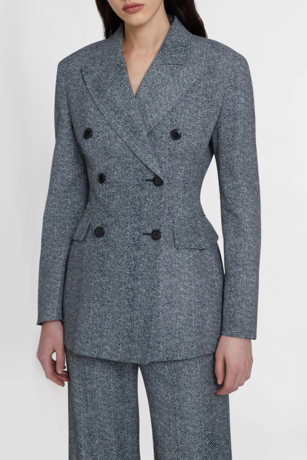 Seala Herringbone Wool Blazer