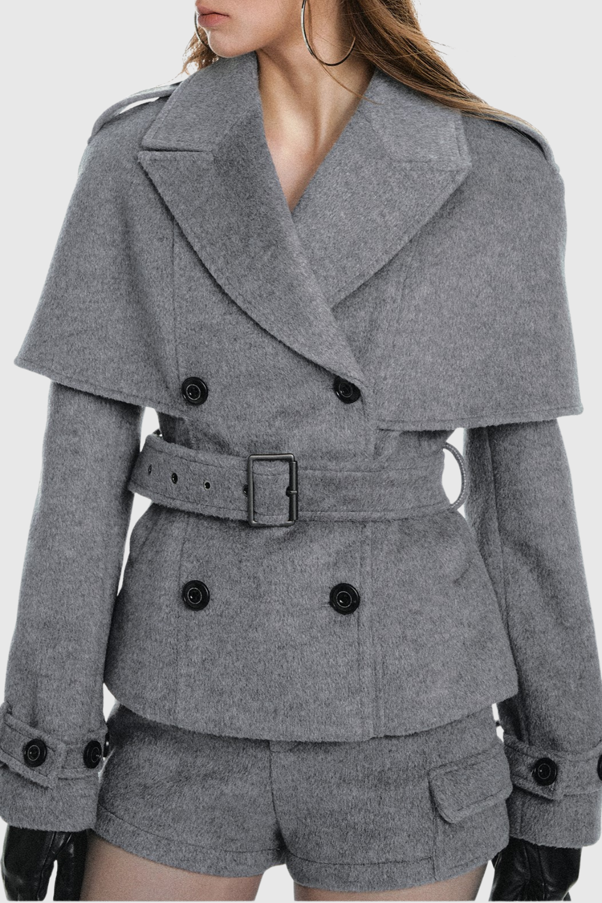 Senta Cape Belted Coat