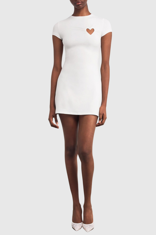 Shalita Heart Mini Dress - White