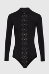 Simra Embroidered Bodysuit - Black