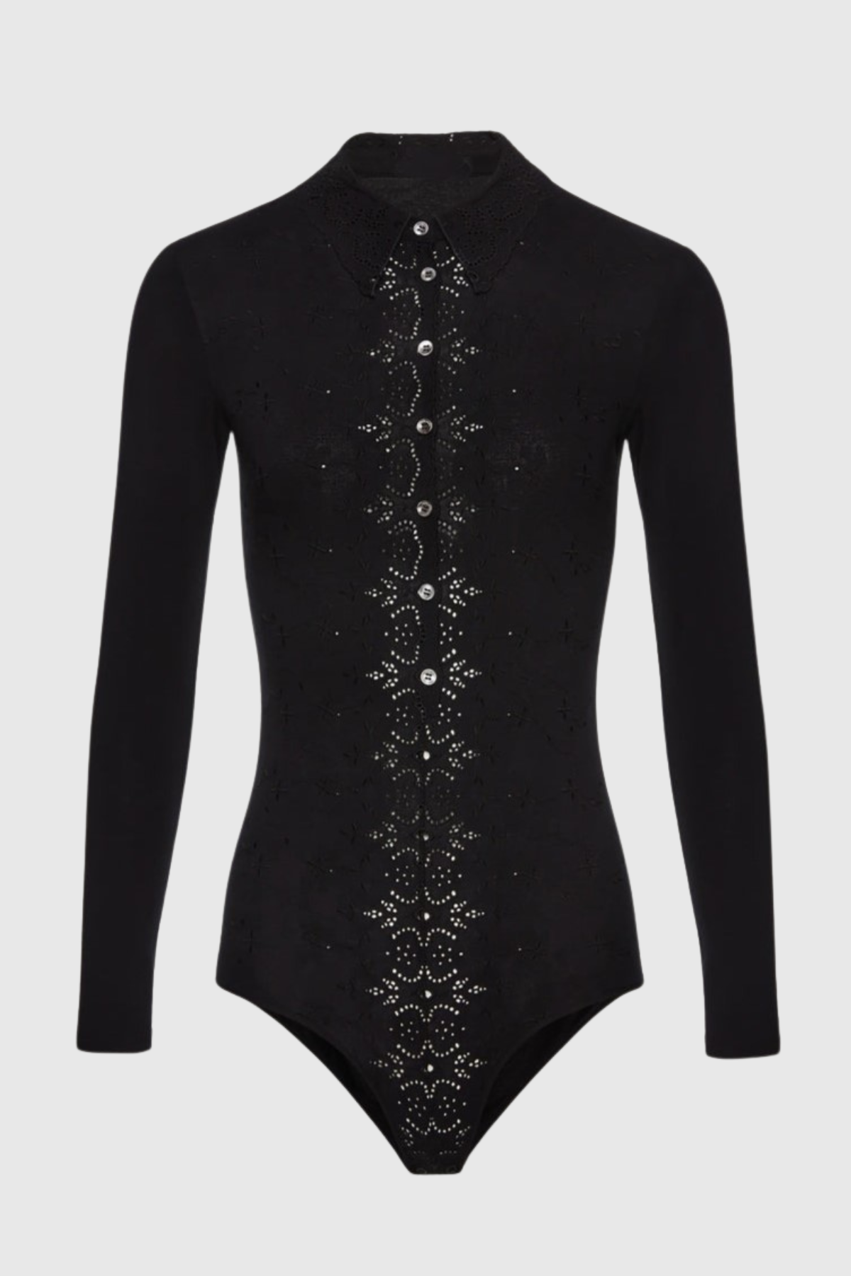 Simra Embroidered Bodysuit - Black