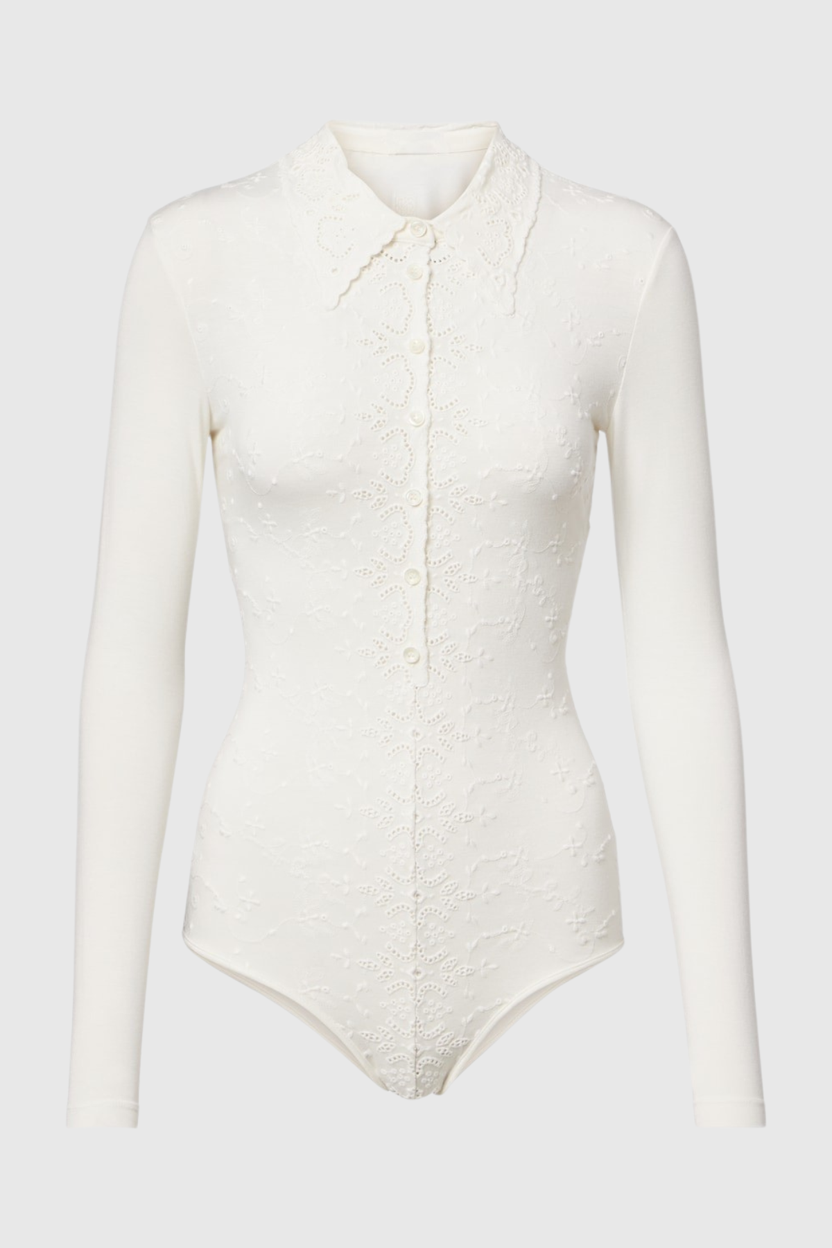 Simra Embroidered Bodysuit - White