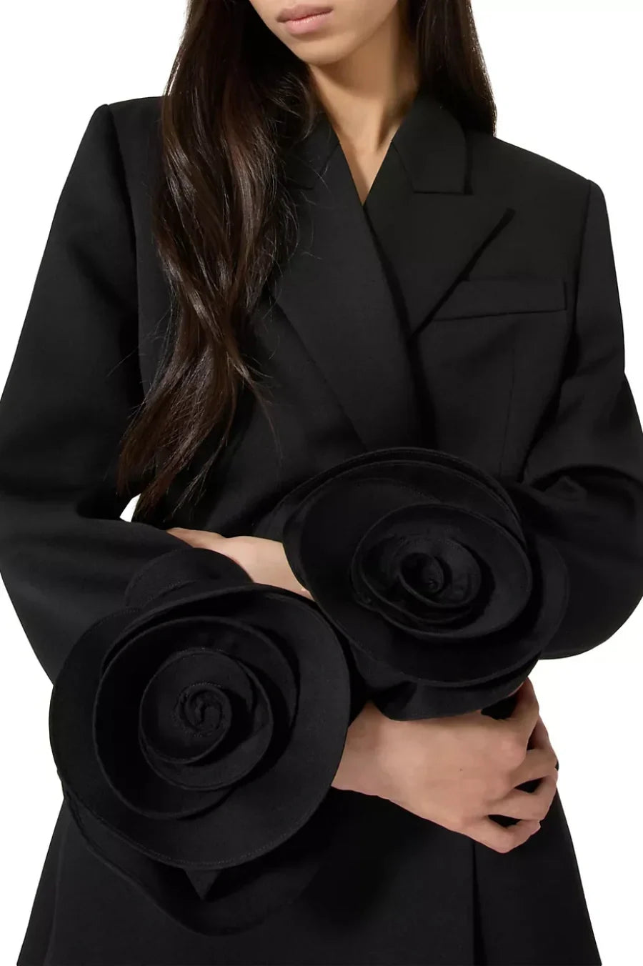 Sophia Rose Appliqué Blazer - Black