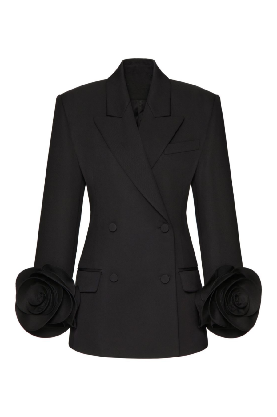 Sophia Rose Appliqué Blazer - Black