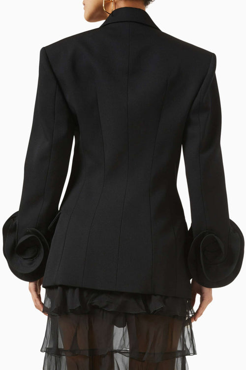 Sophia Rose Appliqué Blazer - Black