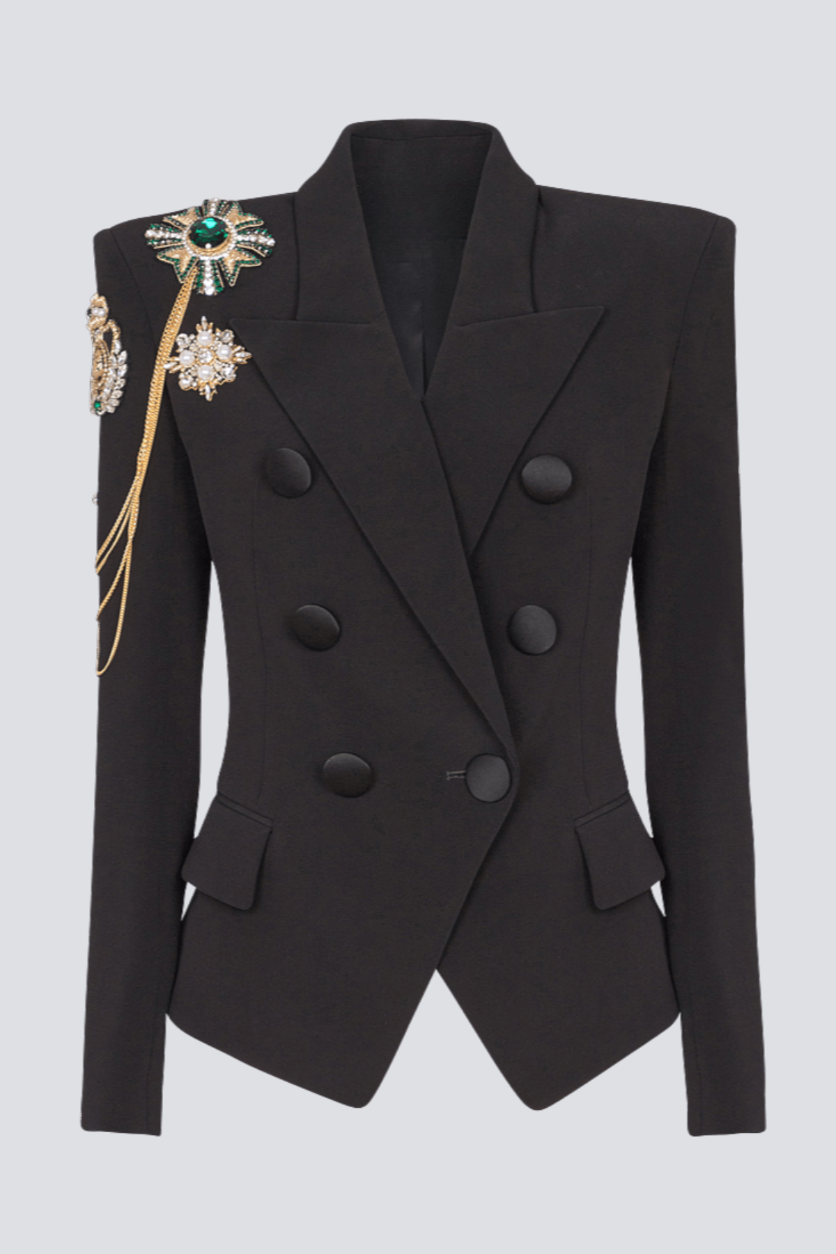 Sotria Crystal Embroidered Patches Blazer