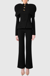 Suza Ruched Shawl Jacket - Black