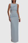 Swara Sleeveless Draped Maxi Dress - Blue