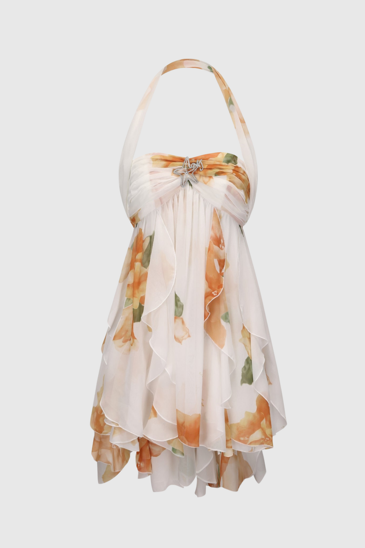 Takala Floral Halter Backless Mini Dress