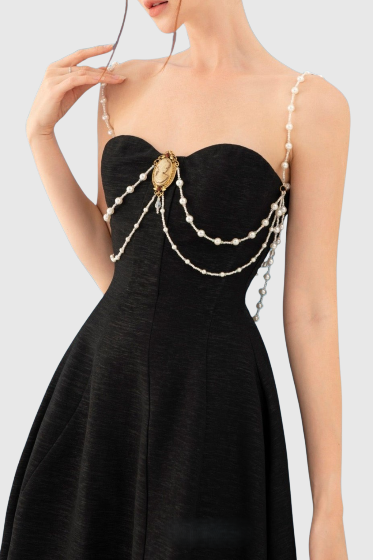 Tassa Pearl Embellished Midi Dress