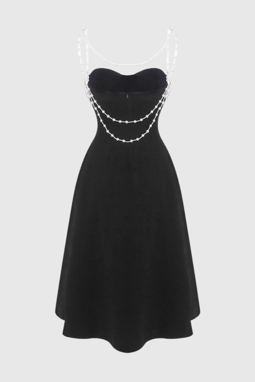 Tassa Pearl Embellished Midi Dress