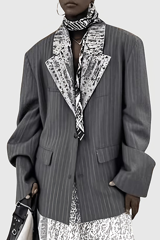 Tavoria Grid Stripe Blazer