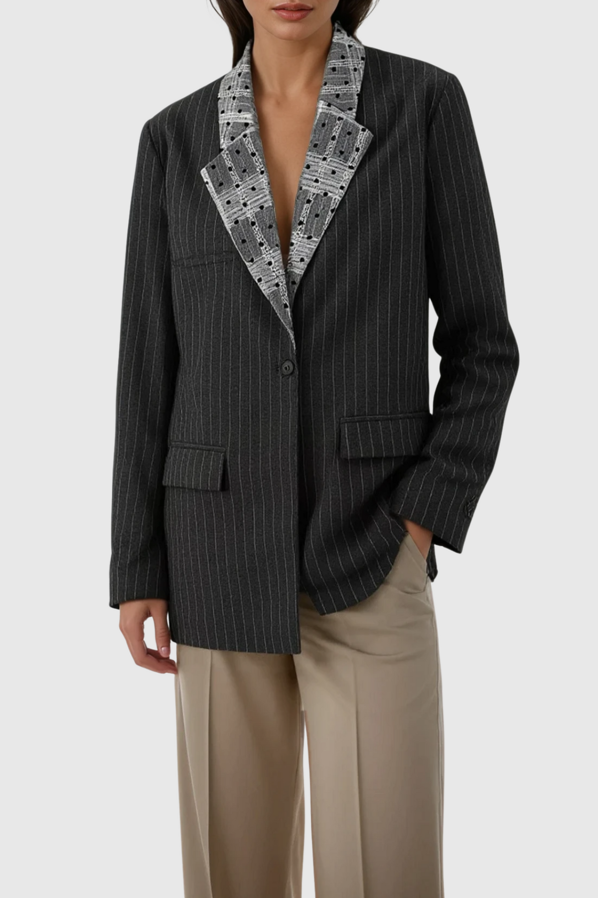 Tavoria Grid Stripe Blazer