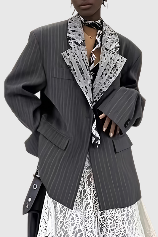 Tavoria Grid Stripe Blazer