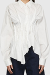 Tierna Cinch Pleated Shirt - White