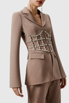 Toivo Pearl Embellished Bandage Blazer