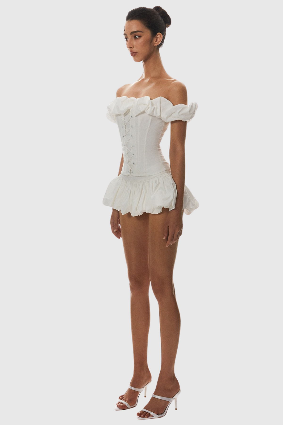 Tyora Puff Off Shoulder Lace Up Corset
