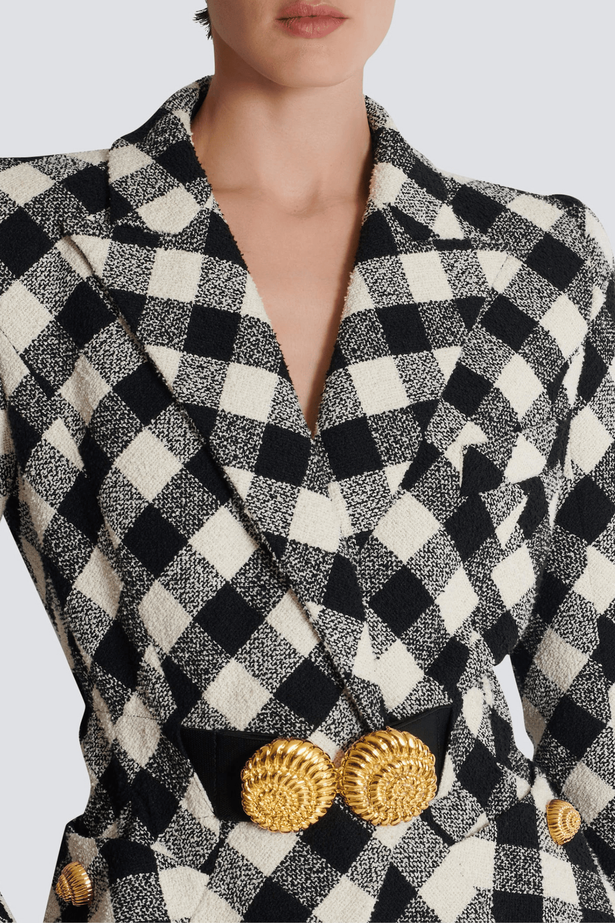 Wyatt Gingham Button Blazer