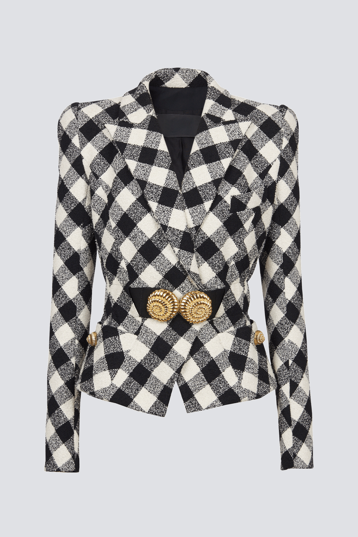 Wyatt Gingham Button Blazer