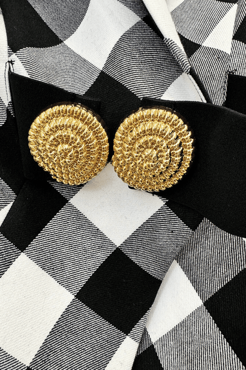 Wyatt Gingham Button Blazer