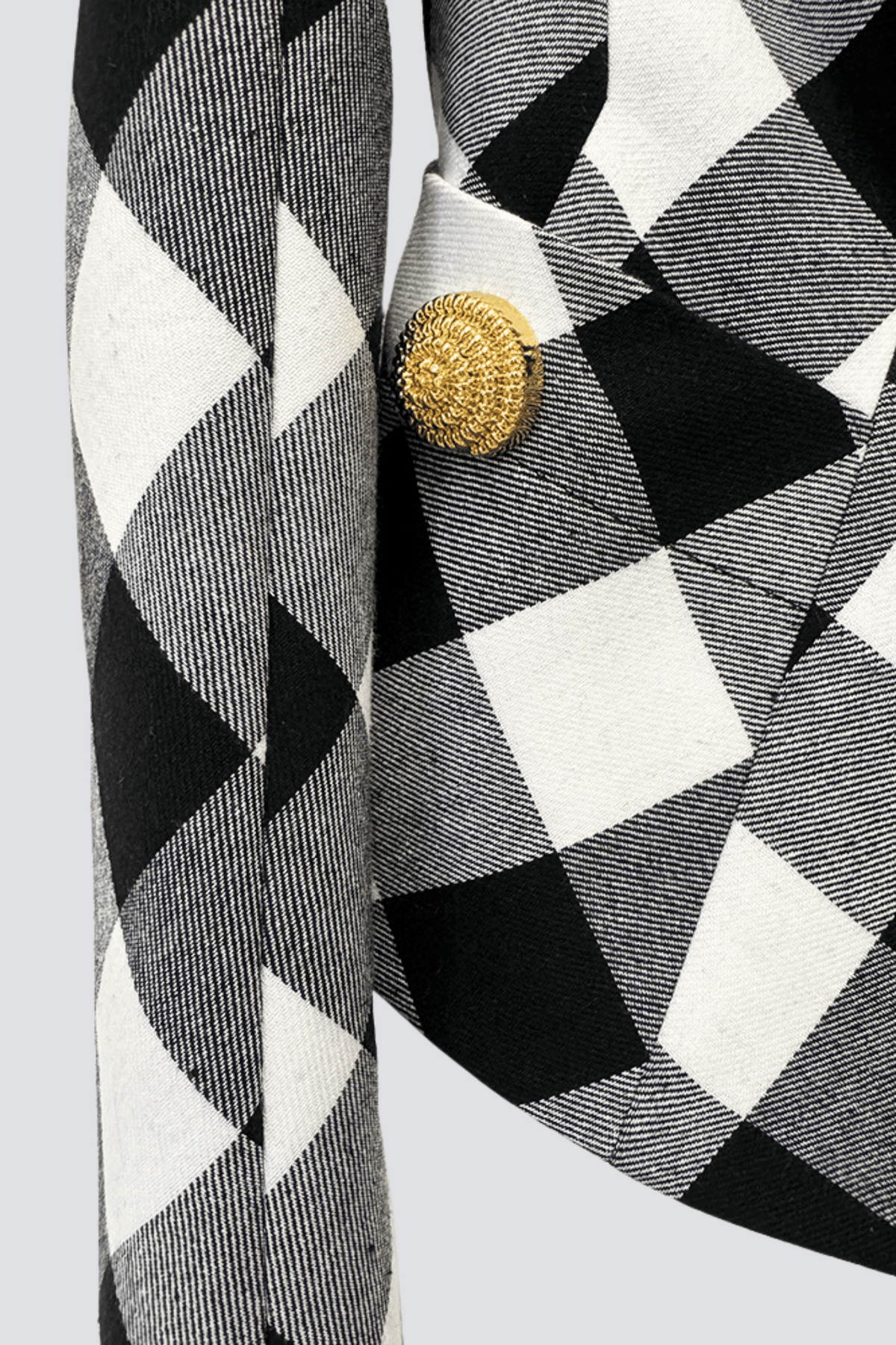 Wyatt Gingham Button Blazer