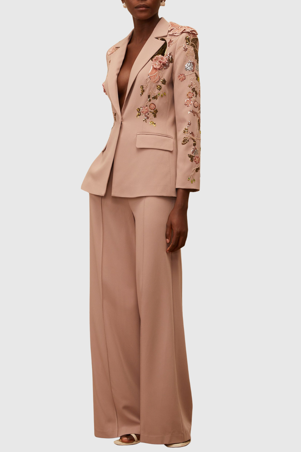 Yaval Floral Embroidered Blazer & Trousers Set