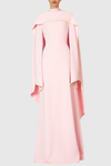 Zisel Pearl Trim Shawl Maxi Dress - Pink