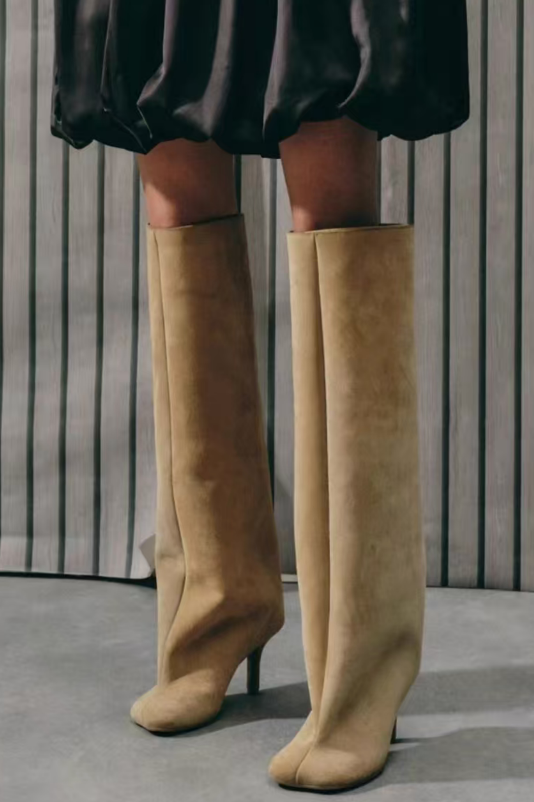 Zule Suede Knee High Stiletto Boots