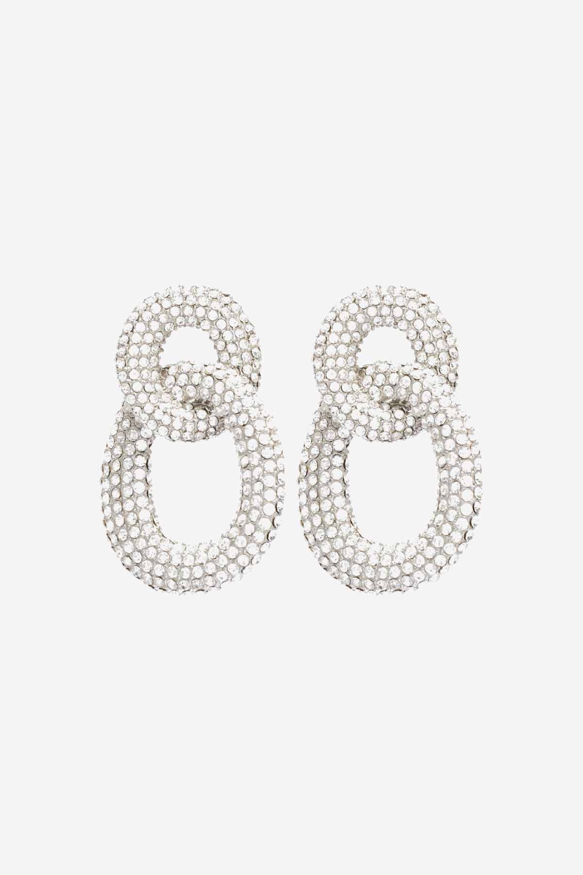 Evier Crystal Link Earrings - Silver