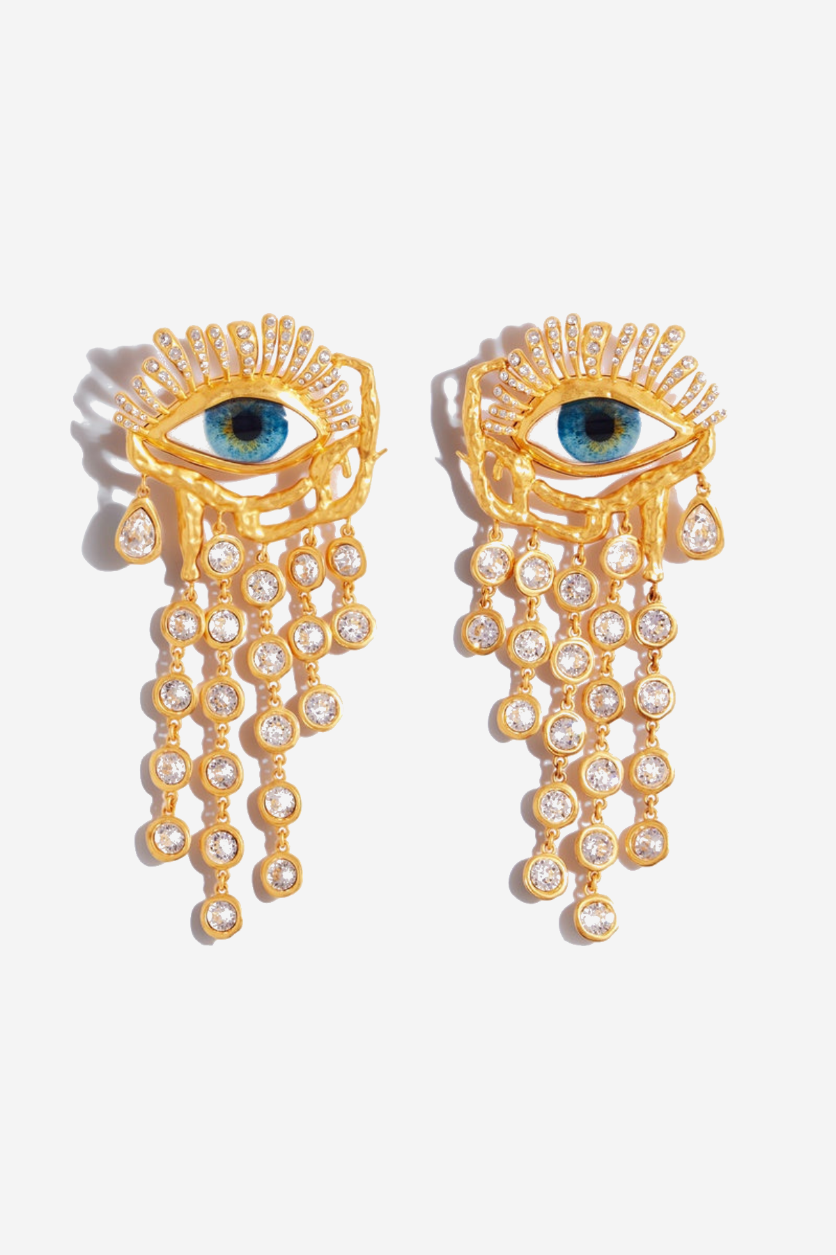 Lacob Eye Teardrops Rhinestone Earrings