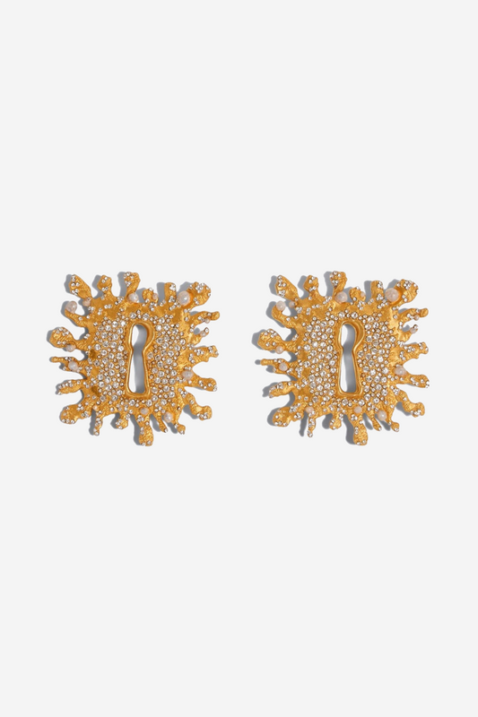 Marino Keyhole Rhinestone Earrings