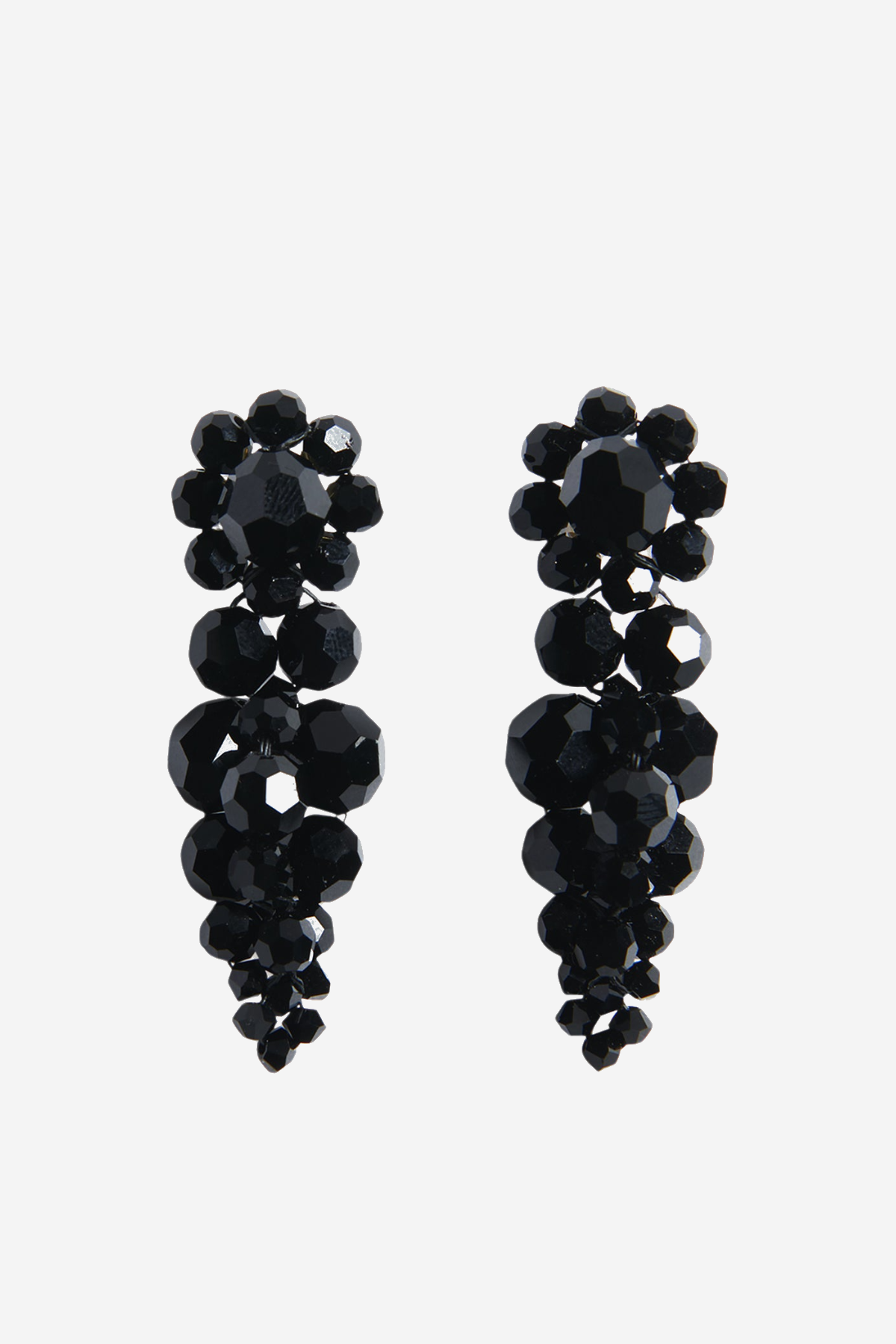 Vihoa Crystal Beaded Cluster Earrings - Black
