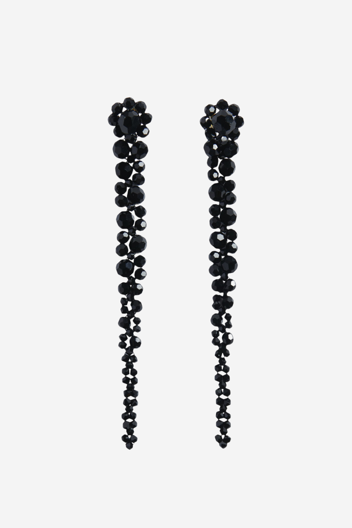 Vihoa Crystal Beaded Drip Earrings - Black