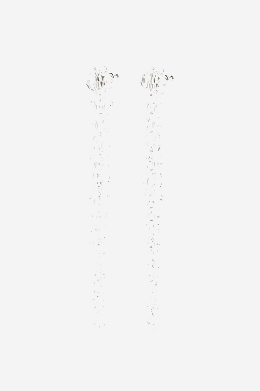 Vihoa Crystal Beaded Drip Earrings - Transparent